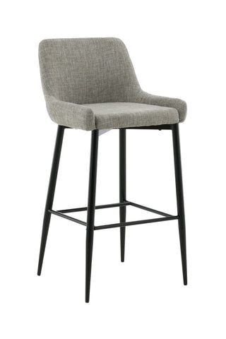 Plaza Barstol 2-pack - Svart / Beige tyg (polyesterlinne)