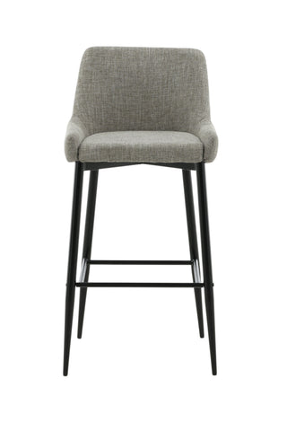 Plaza Barstol 2-pack - Svart / Beige tyg (polyesterlinne)