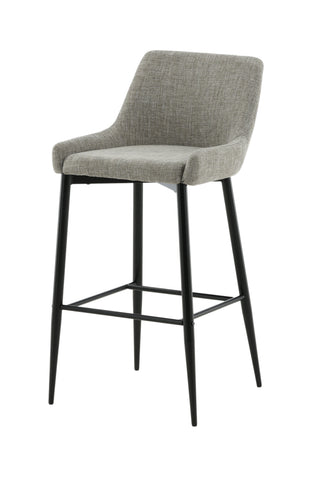 Plaza Barstol 2-pack - Svart / Beige tyg (polyesterlinne)
