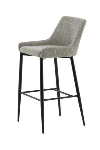 Plaza Barstol 2-pack - Svart / Beige tyg (polyesterlinne)