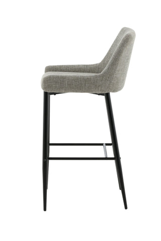 Plaza Barstol 2-pack - Svart / Beige tyg (polyesterlinne)