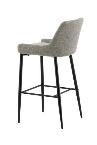 Plaza Barstol 2-pack - Svart / Beige tyg (polyesterlinne)