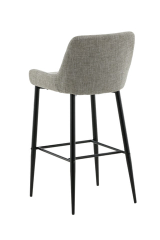 Plaza Barstol 2-pack - Svart / Beige tyg (polyesterlinne)