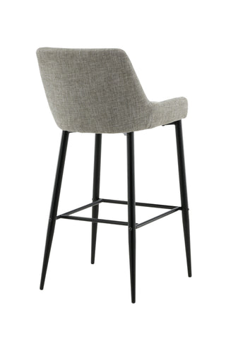 Plaza Barstol 2-pack - Svart / Beige tyg (polyesterlinne)