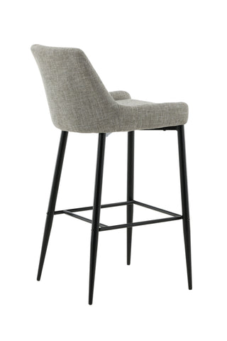 Plaza Barstol 2-pack - Svart / Beige tyg (polyesterlinne)