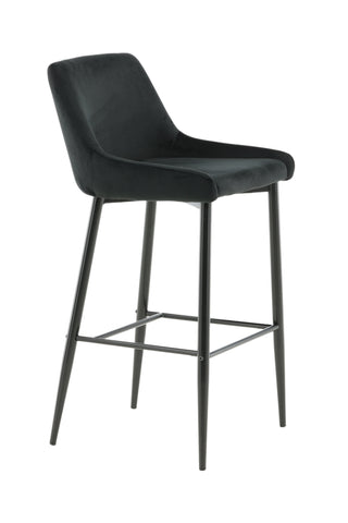 Plaza Barchair 2-pack Black Legs - Black Velvet