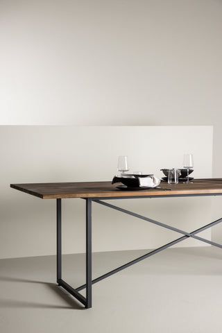 Padang Matbord - Svart / mörk Teak - 250*100*H76