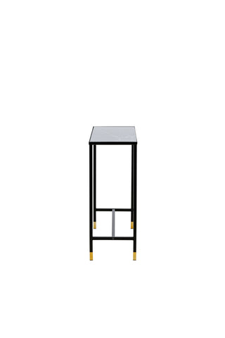 Dipp Sidobord med Hylla 100*30*75 - Svart / Mässing