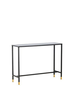 Dipp Sidobord med Hylla 100*30*75 - Svart / Mässing