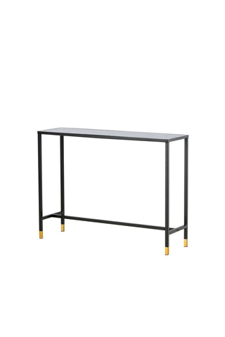 Dipp Sidobord med Hylla 100*30*75 - Svart / Mässing