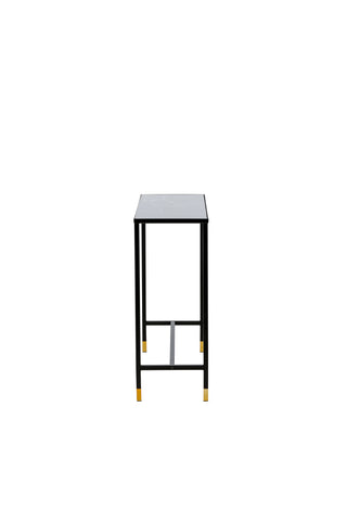 Dipp Sidobord med Hylla 100*30*75 - Svart / Mässing