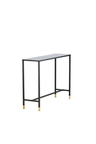 Dipp Sidobord med Hylla 100*30*75 - Svart / Mässing