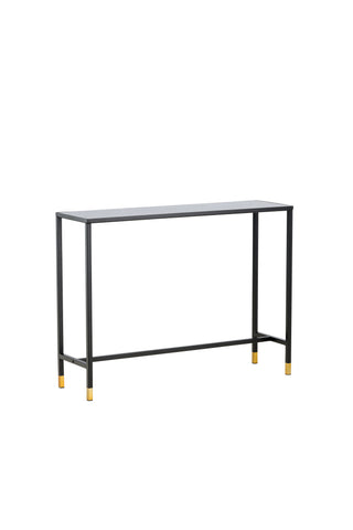 Dipp Sidobord med Hylla 100*30*75 - Svart / Mässing