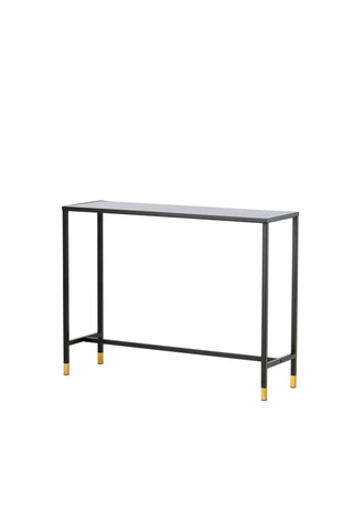 Dipp Sidobord med Hylla 100*30*75 - Svart / Mässing