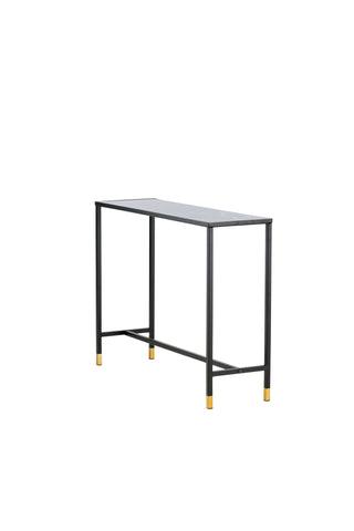 Dipp Sidobord med Hylla 100*30*75 - Svart / Mässing