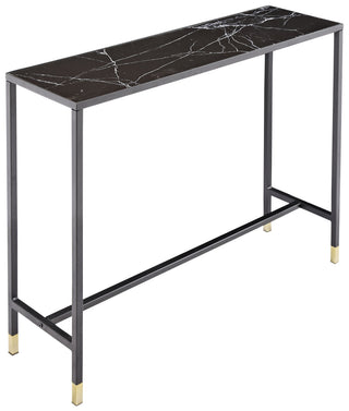 Dipp Sidobord med Hylla 100*30*75 - Svart / Mässing