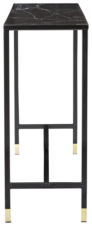 Dipp Sidobord med Hylla 100*30*75 - Svart / Mässing