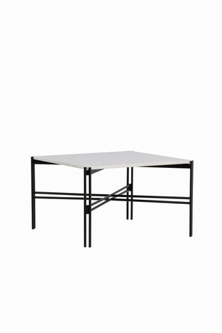 Razzia Soffbord 75*75*48 Vit Terazzo / Svart