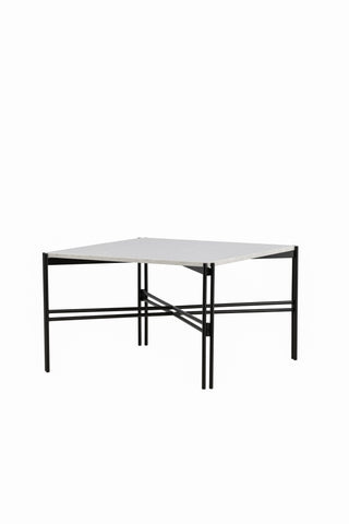 Razzia Soffbord 75*75*48 Vit Terazzo / Svart