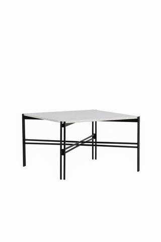 Razzia Soffbord 75*75*48 Vit Terazzo / Svart