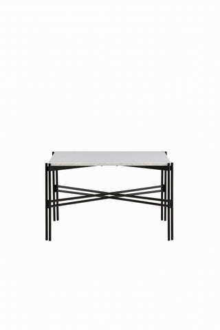 Razzia Soffbord 75*75*48 Vit Terazzo / Svart