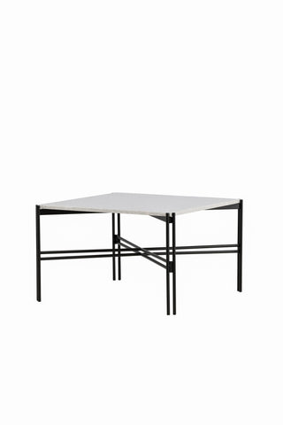 Razzia Soffbord 75*75*48 Vit Terazzo / Svart