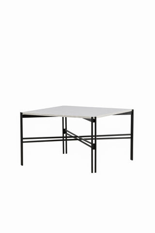 Razzia Soffbord 75*75*48 Vit Terazzo / Svart