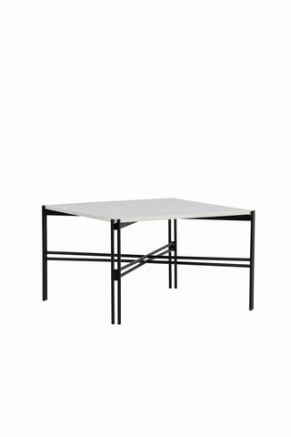 Razzia Soffbord 75*75*48 Vit Terazzo / Svart