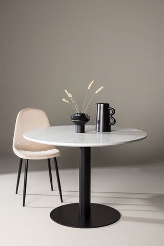 Razzia Matbord 106cm -Vit Terazzo / Svart