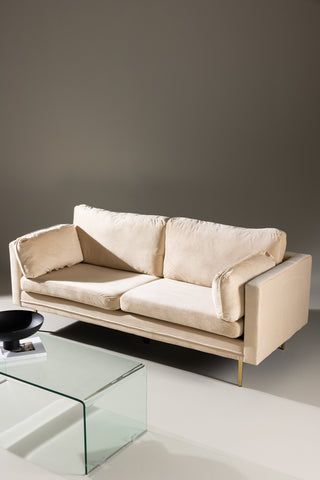 Boom - 3-sits soffa Sammet - Creme