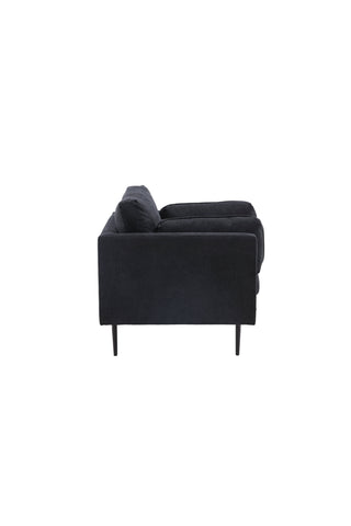 Venture Home Boom Ottoman - Svart / Svart Tyg / linne
