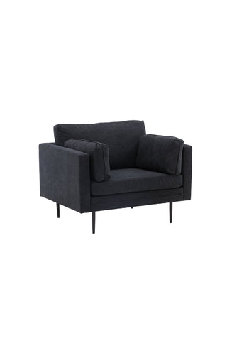 Venture Home Boom Enkelsoffa - Svart / Svart Tyg / linne