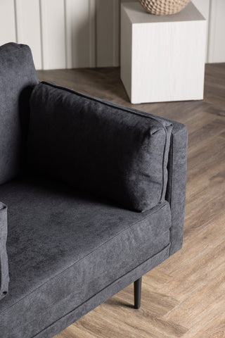 Venture Home Boom Enkelsoffa - Svart / Svart Tyg / linne