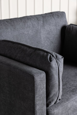 Venture Home Boom Enkelsoffa - Svart / Svart Tyg / linne