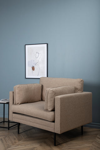 Boom Enkelsoffa - Svart / Brunt tyg