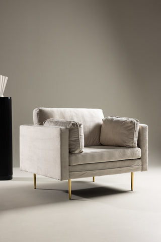Bom - Single Chair Corduroy - Ljusgrå