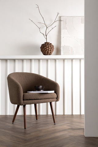 Venture Home Wanda Single Sofa - Mörk valnöt / Brun lammull
