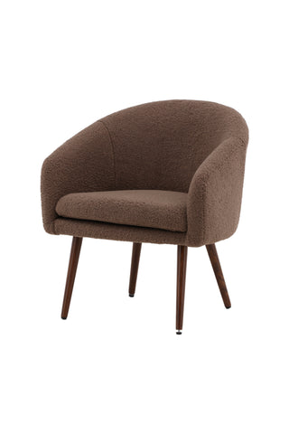 Venture Home Wanda Single Sofa - Mörk valnöt / Brun lammull