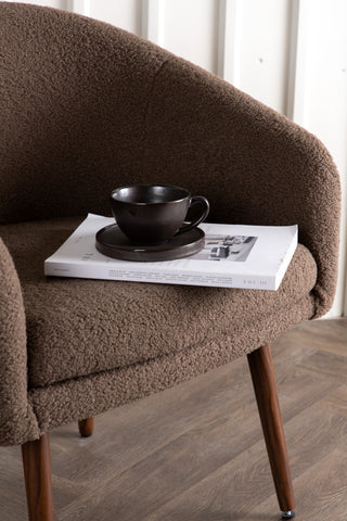 Venture Home Wanda Single Sofa - Mörk valnöt / Brun lammull