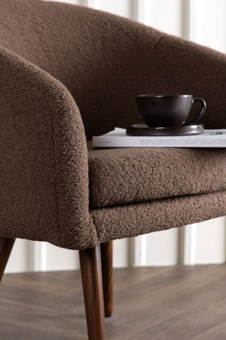 Venture Home Wanda Single Sofa - Mörk valnöt / Brun lammull