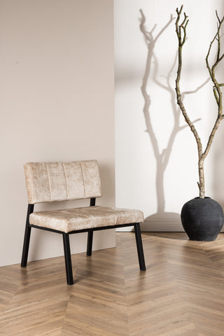 Venture Home Monett Enkelsoffa 2-pack - Svart / Beige sammet