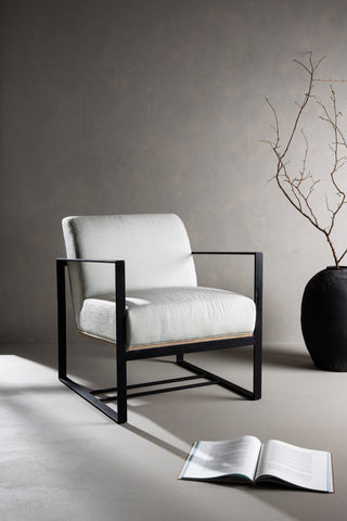 Venture Home Kansas Enkelsoffa - Svart / Offwhite Linne