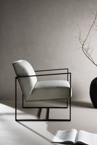 Venture Home Kansas Enkelsoffa - Svart / Offwhite Linne