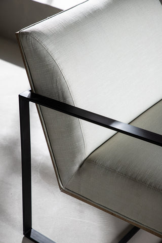Venture Home Kansas Enkelsoffa - Svart / Offwhite Linne