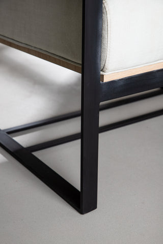 Venture Home Kansas Enkelsoffa - Svart / Offwhite Linne