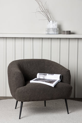Venture Home Derry Enkelsoffa - Svart / Svart Boucle