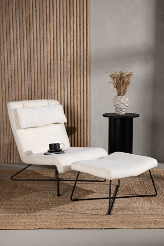 Venture Home Laconia Enkelsoffa - Mattsvart / Vit Teddy