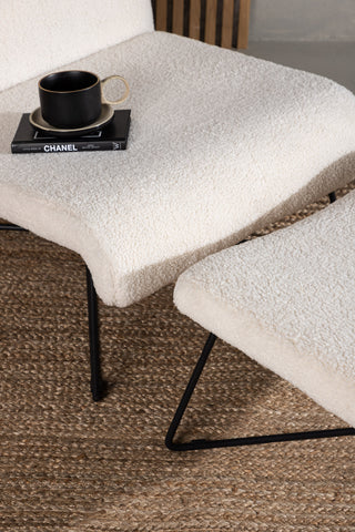 Venture Home Laconia Enkelsoffa - Mattsvart / Vit Teddy