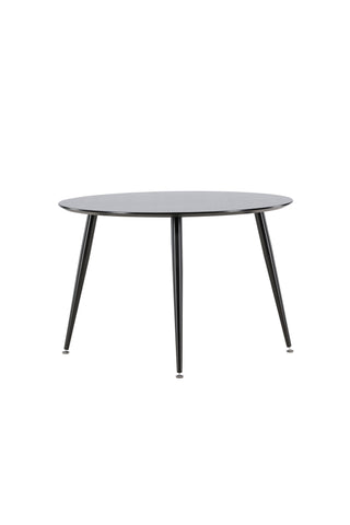Dipp Matbord - 115cm - Svart faner / Helsvarta ben
