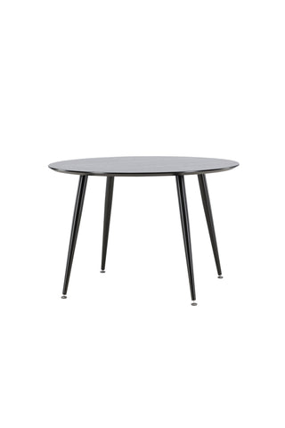 Dipp Matbord - 115cm - Svart faner / Helsvarta ben